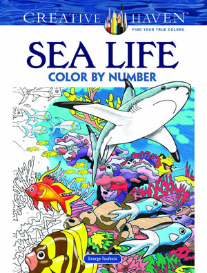 Creative Haven Sea Life Color By Number Coloring Book (Adult Coloring Books: Sea Life)-used