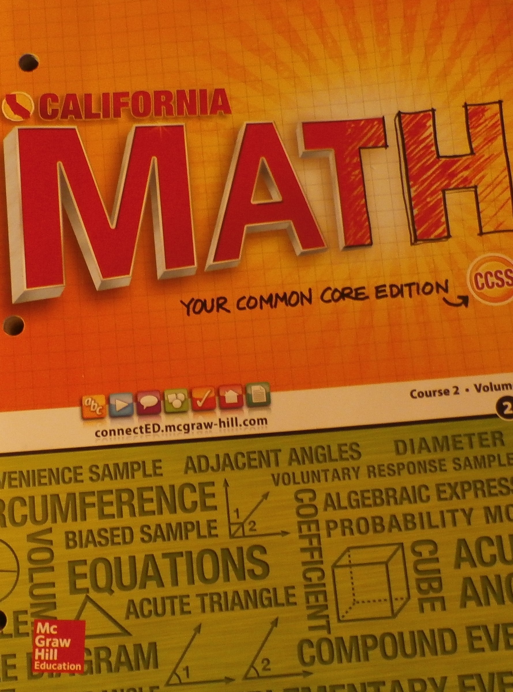 California Math Your Common Core Edition Course 2/Volume 2,Used