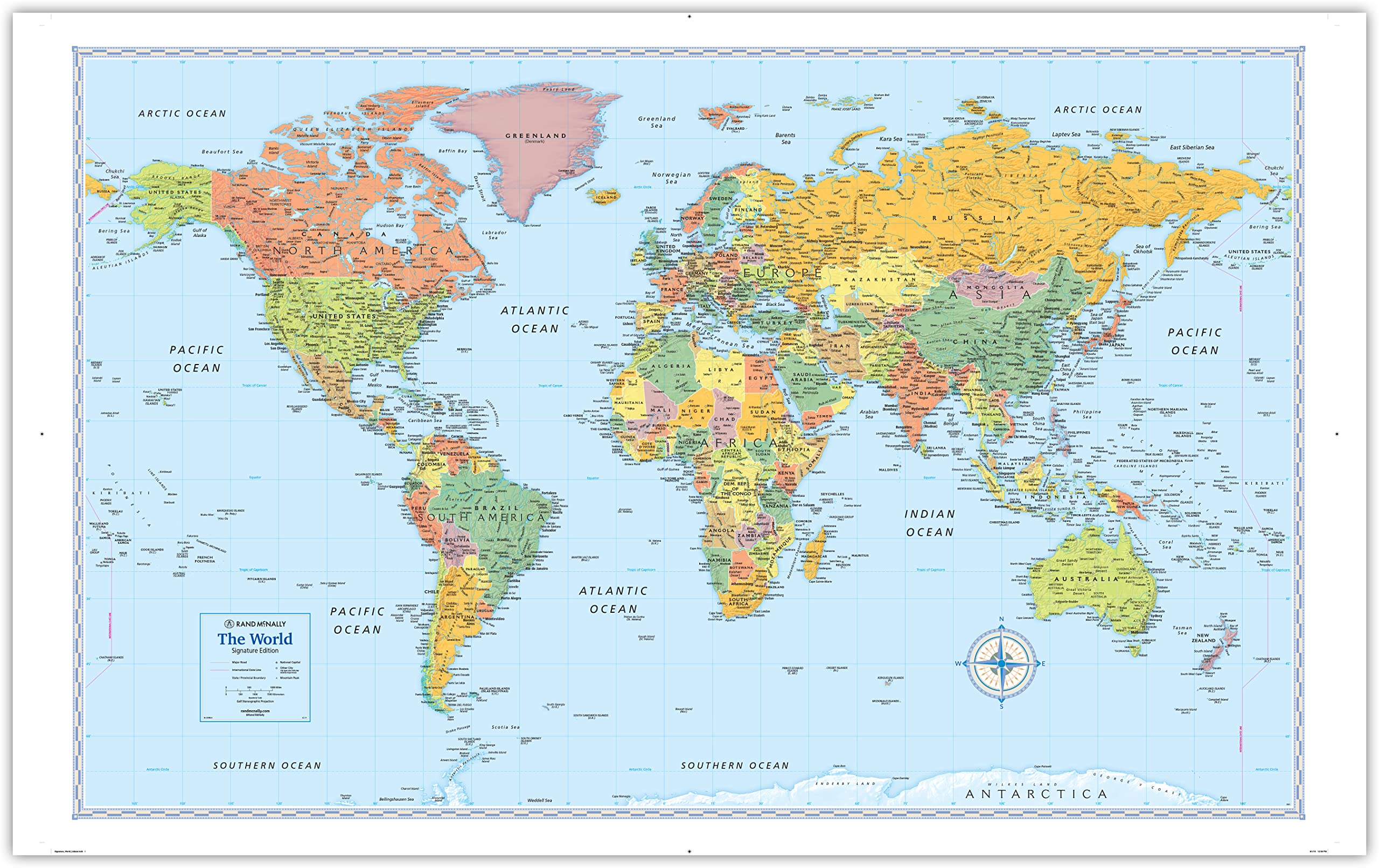 Rand McNally Signature World Wall Map,Used