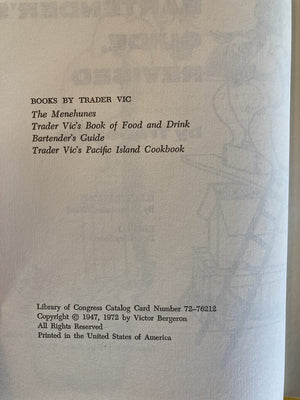 Trader Vic's Bartender's Guide,Used