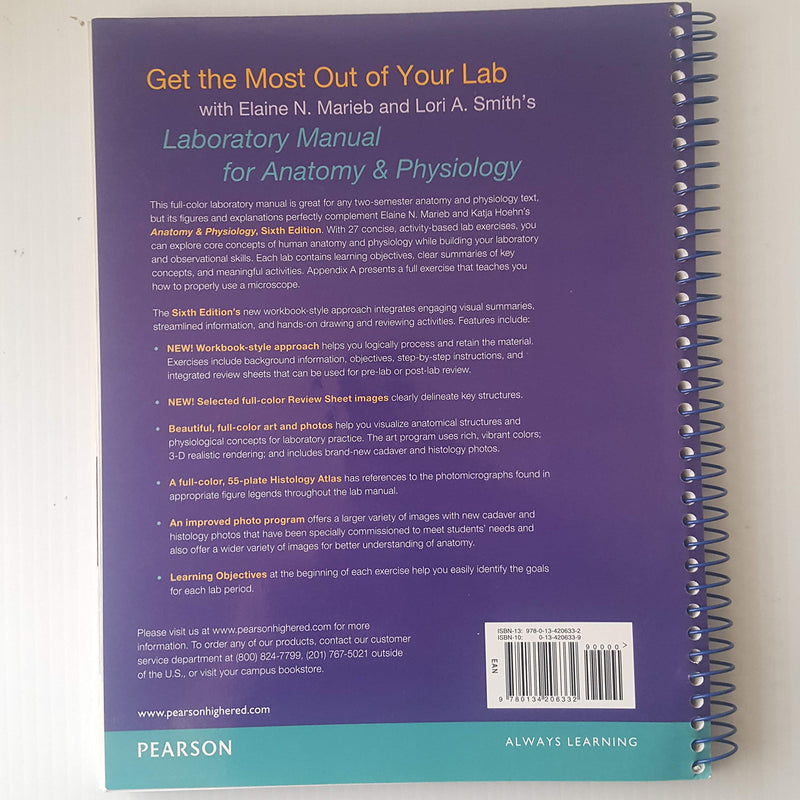 Laboratory Manual for Anatomy & Physiology (6th Edition),Used
