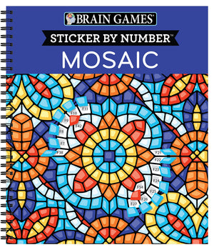 Brain Games  Sticker by Number: Mosaic (20 Complex Images to Sticker),New