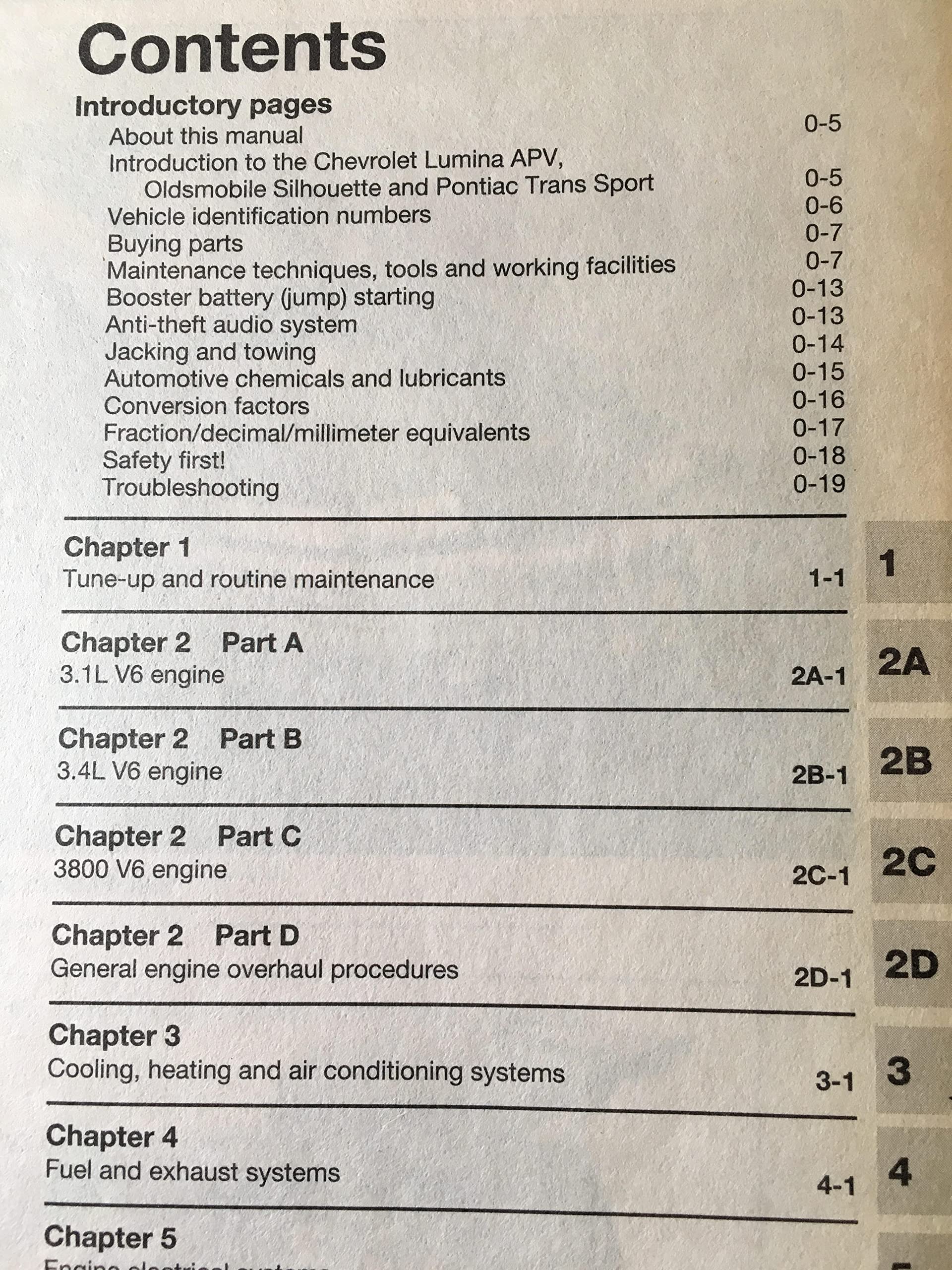 General Motors Chevrolet Lumina Apv, Oldmobile Silhouette and Pontiac Trans Sport: Automotive Repair Manual,Used