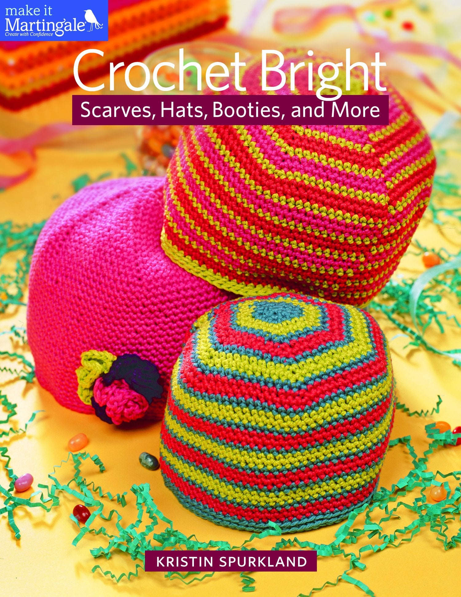 Crochet Bright: Scarves, Hats, Booties, And More (Make It Martingale),Used
