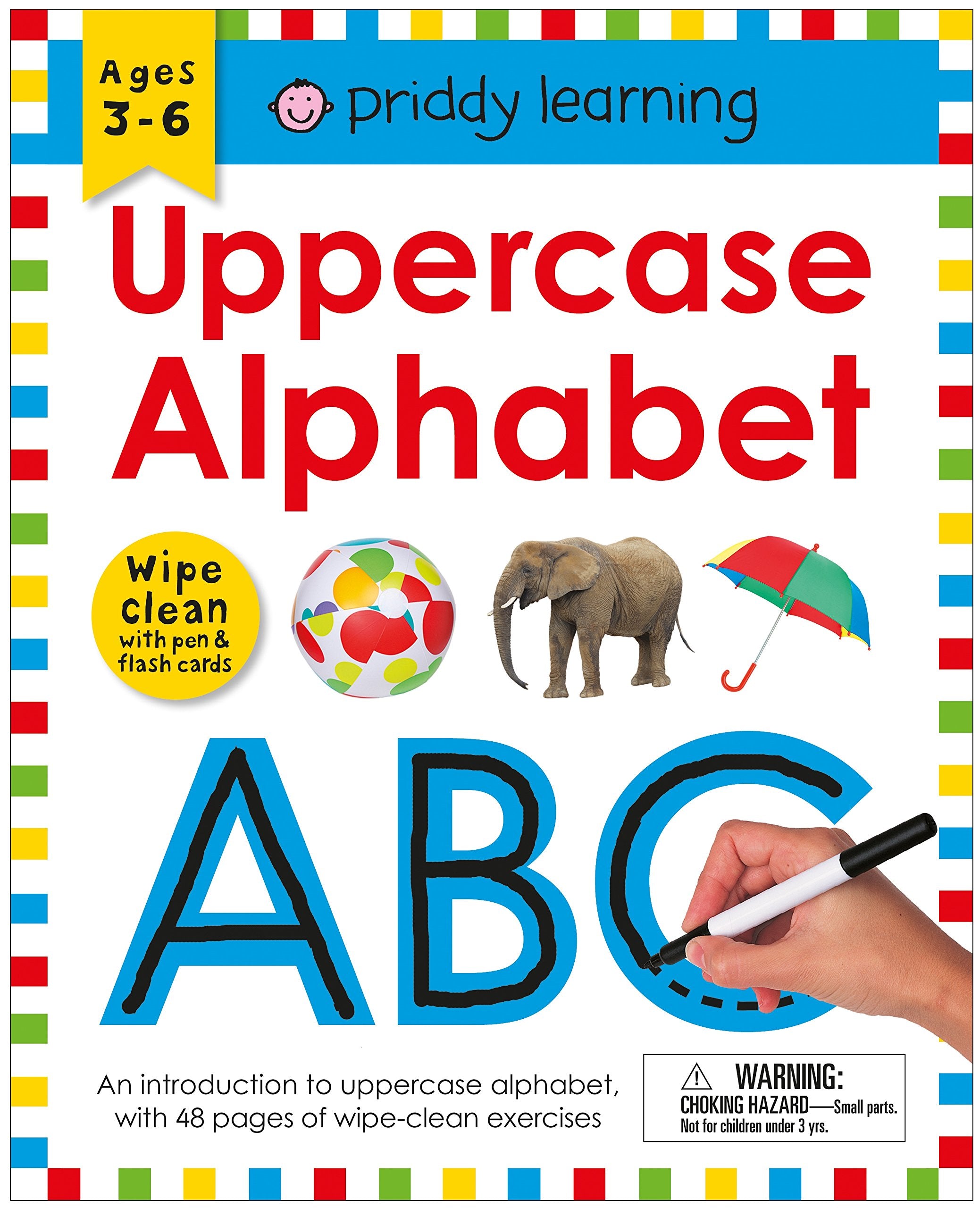 Wipe Clean Workbook: Uppercase Alphabet (enclosed spiral binding): Ages 36; wipeclean with pen & flash cards (Wipe Clean Learn,Used