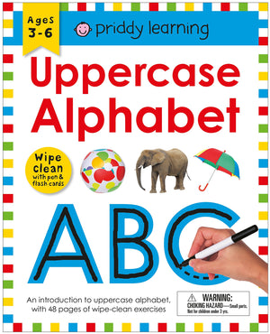 Wipe Clean Workbook: Uppercase Alphabet (enclosed spiral binding): Ages 36; wipeclean with pen & flash cards (Wipe Clean Learn,Used