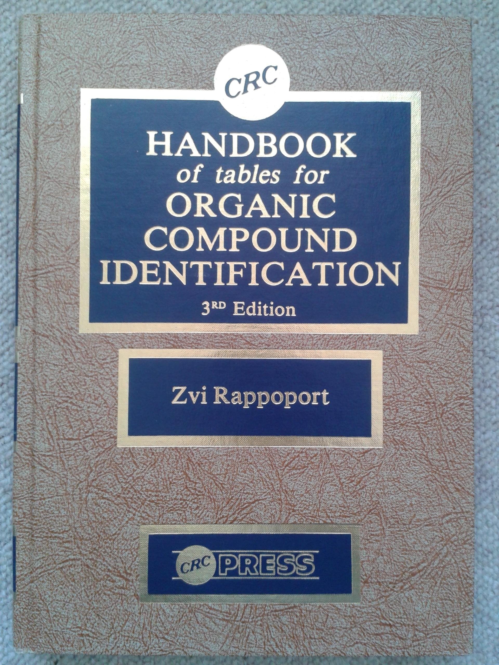 Handbook Tables For Organic Compound Identification, Third Edition,Used