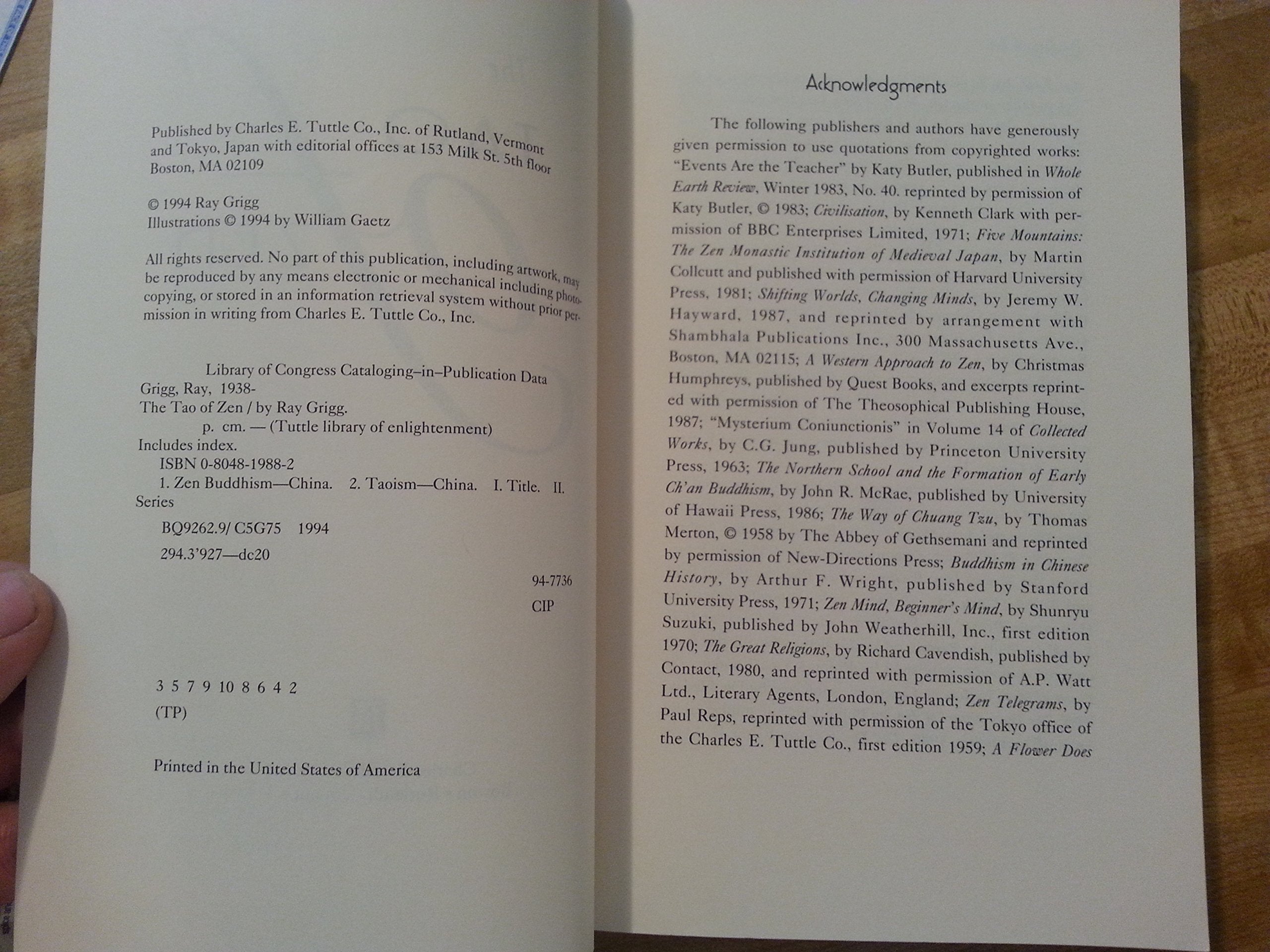 The Tao of Zen (Tuttle Library of Enlightment),Used