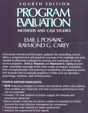Program Evaluation: Methods and Case Studies,Used