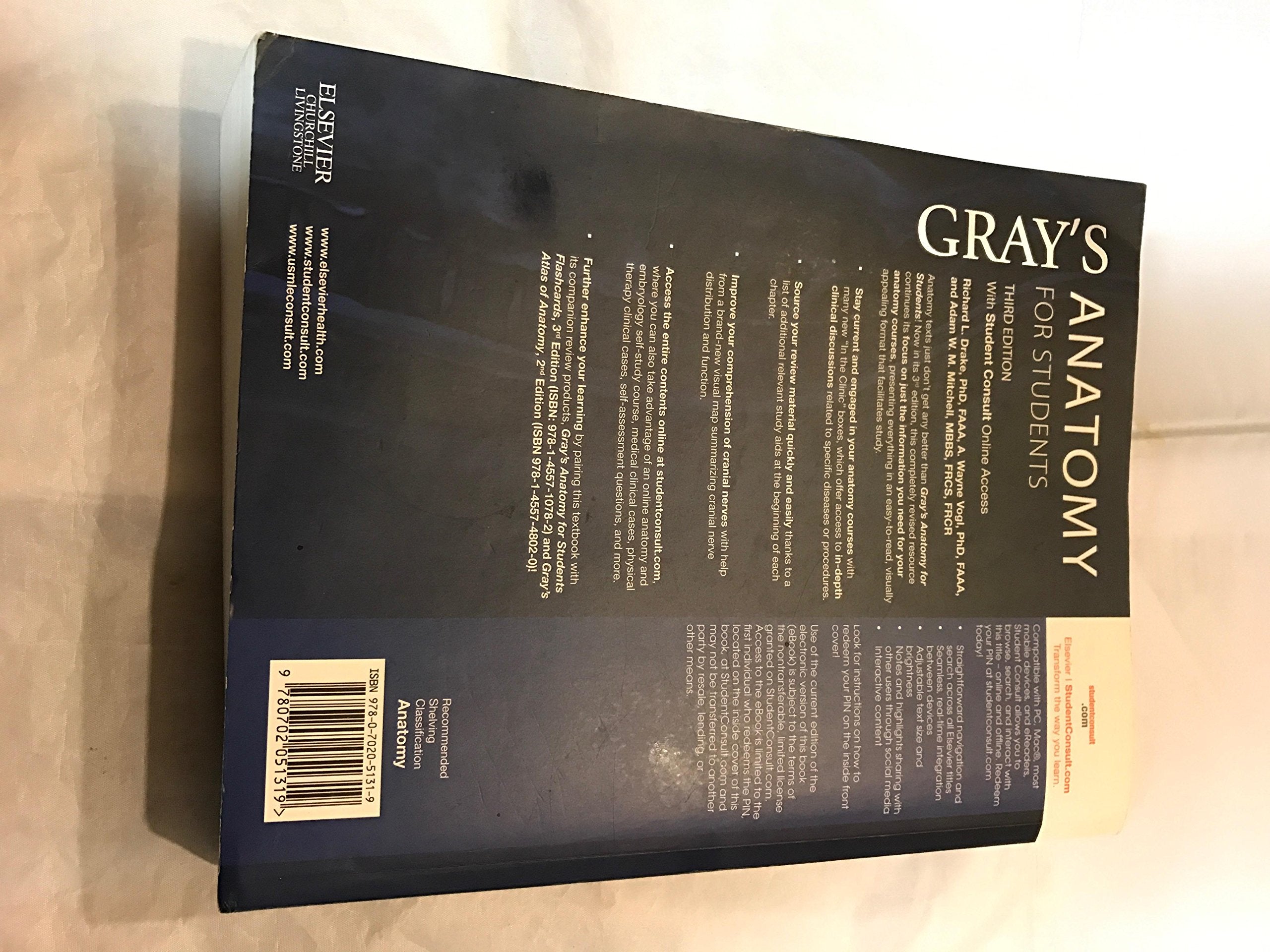 Gray'S Anatomy For Students: With Student Consult Online Access-used