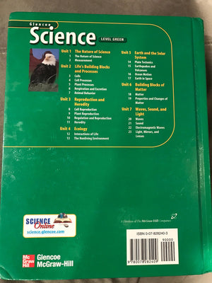 Glencoe Science, Level Green, Student Edition,Used