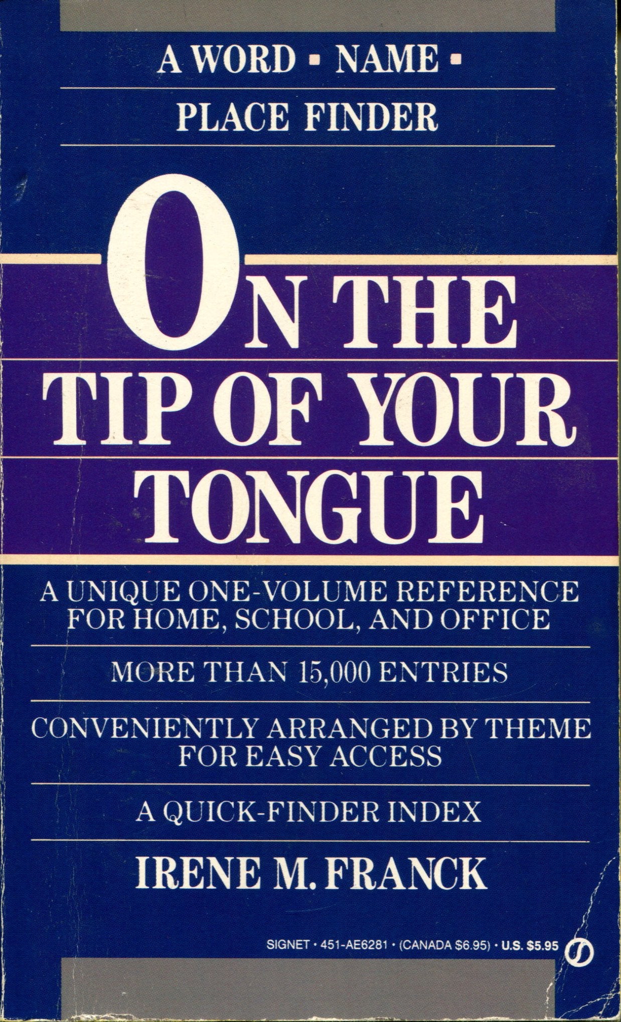 On the Tip of Your Tongue: The Word/Name/Place Finder,Used