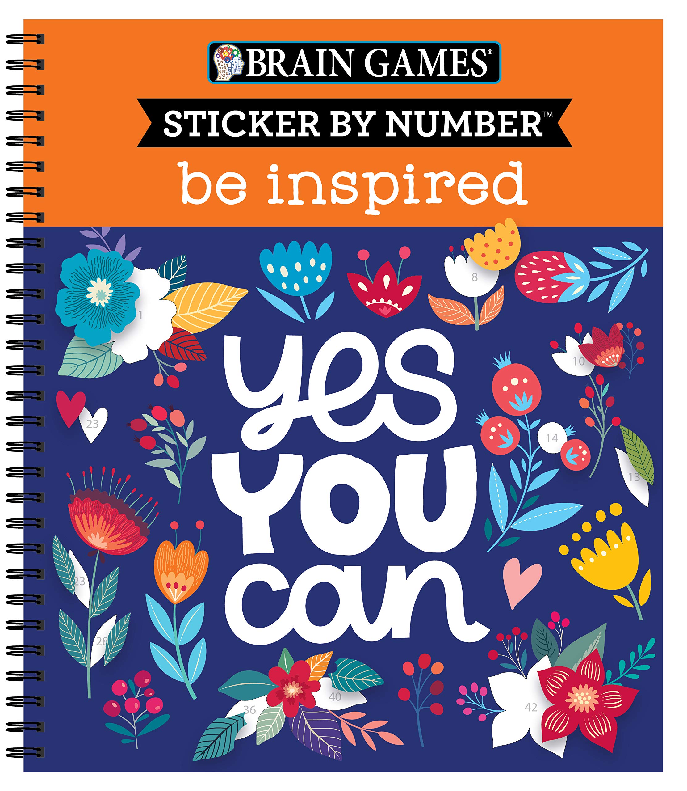 Brain Games  Sticker By Number: Be Inspired  2 Books In 1