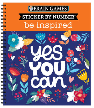 Brain Games  Sticker By Number: Be Inspired  2 Books In 1