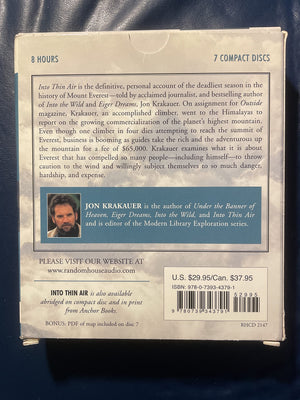 Into Thin Air: A Personal Account of the Mt. Everest Disaster,Used