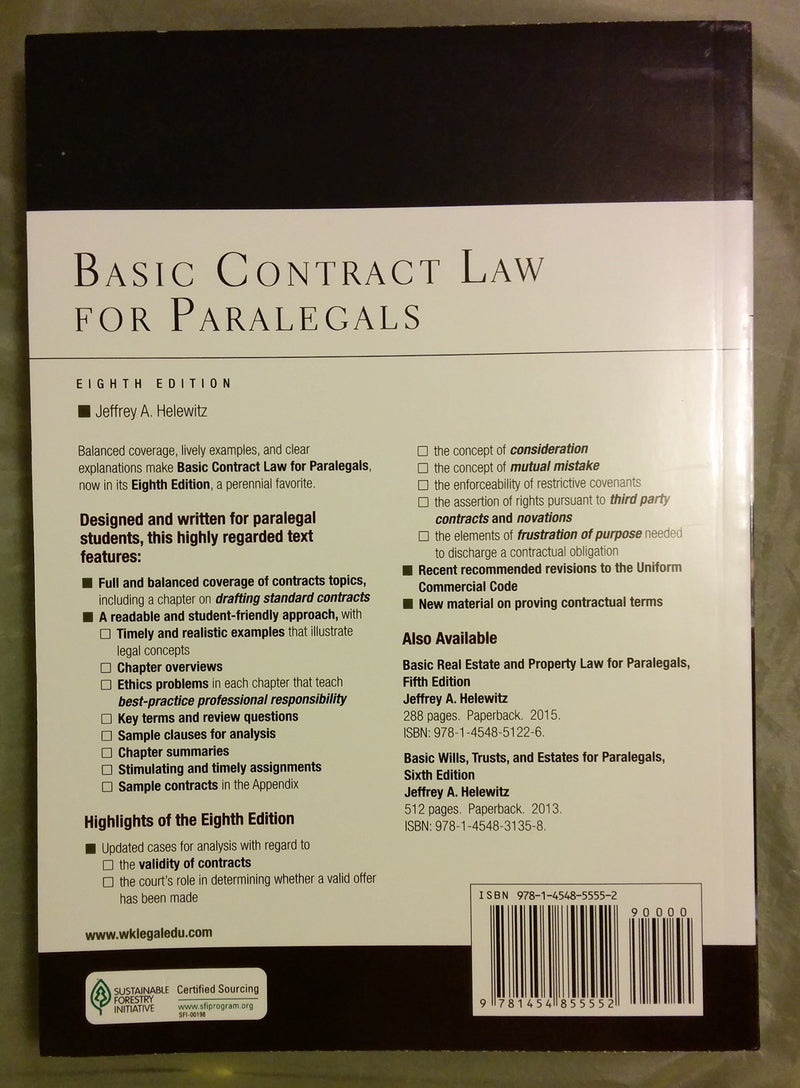 Basic Contract Law for Paralegals,New