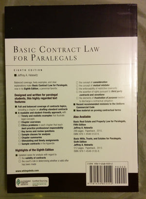 Basic Contract Law For Paralegals,Used