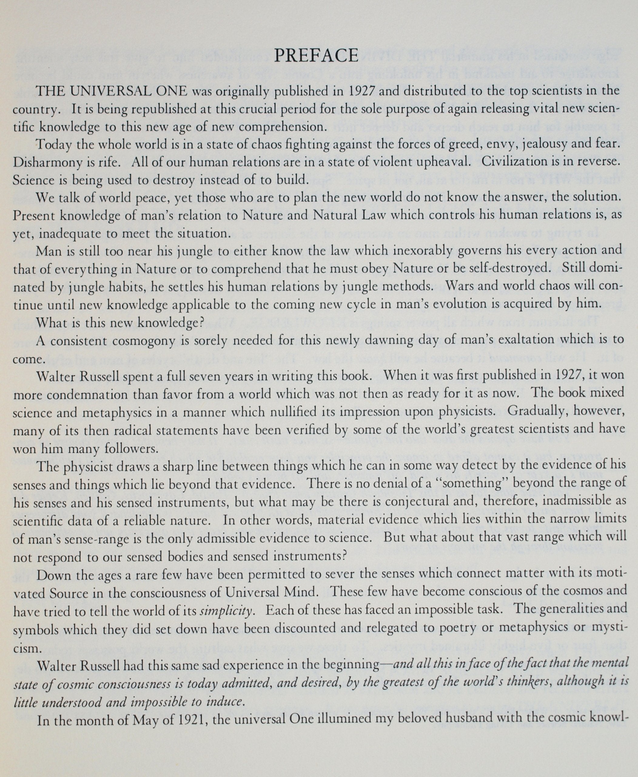 The Universal One,New