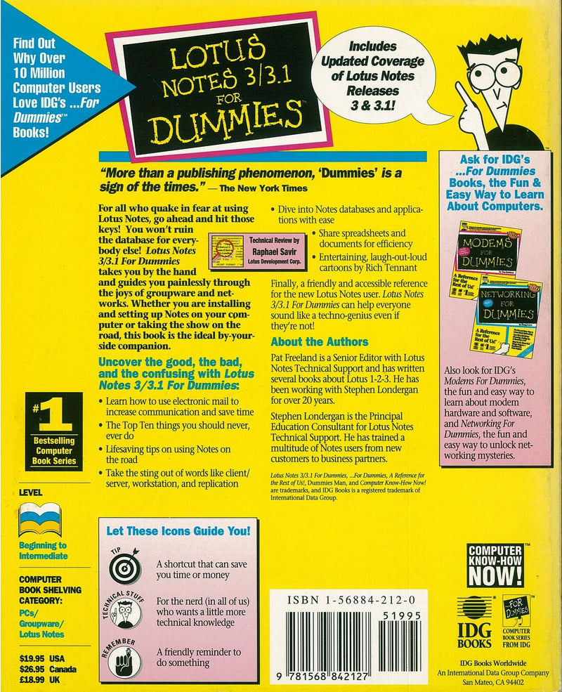Lotus Notes 3.0/3.1 for Dummies (LOTUS NOTESFOR DUMMIES),Used