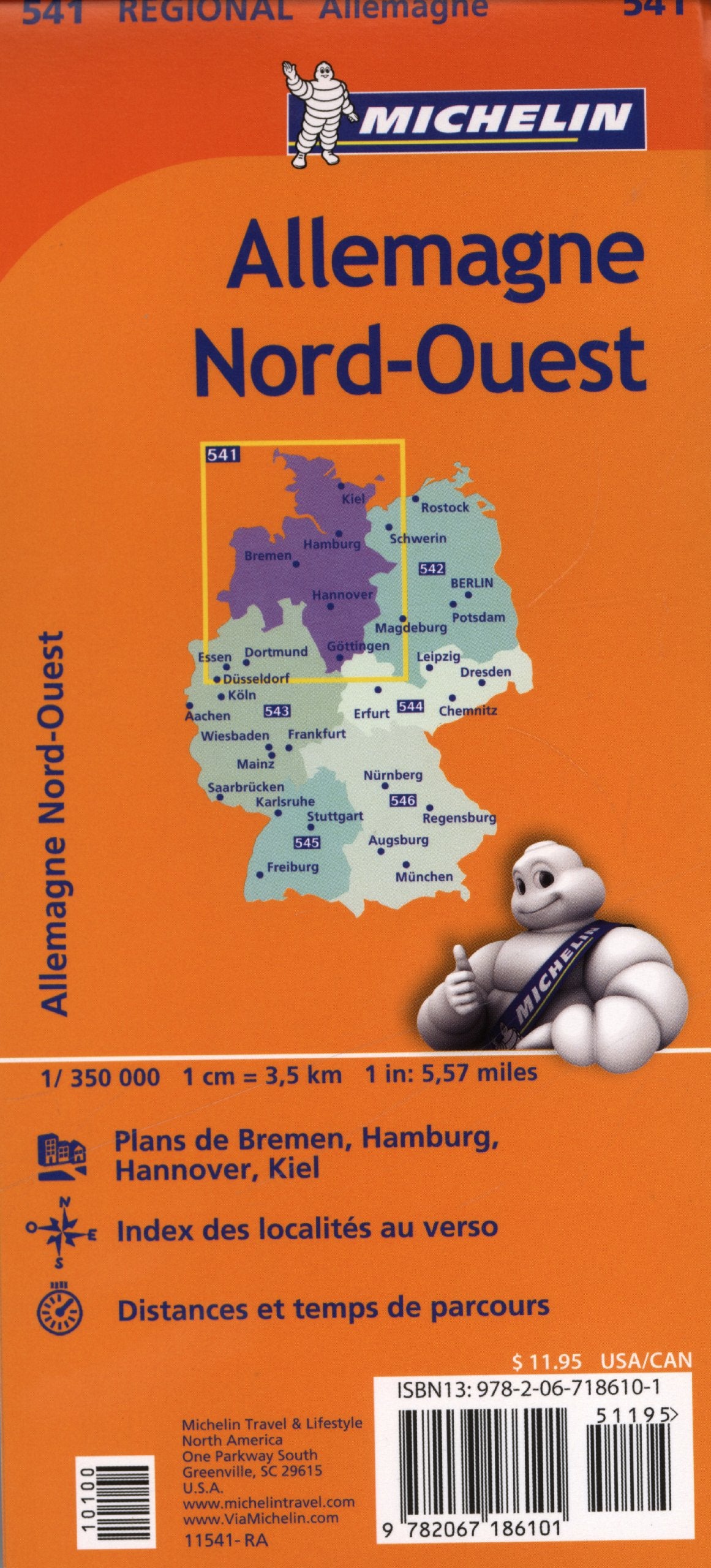 Michelin Germany Northwest Map 541 (Maps/Regional (Michelin)),Used