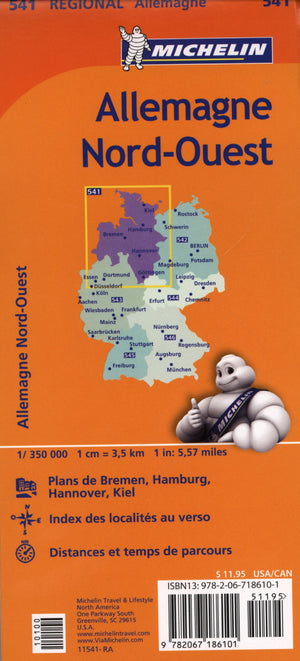 Michelin Germany Northwest Map 541 (Maps/Regional (Michelin)),Used