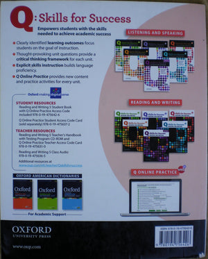 Q: Skills For Success 5 Reading & Writing Student Book With Student Access Code Card,New