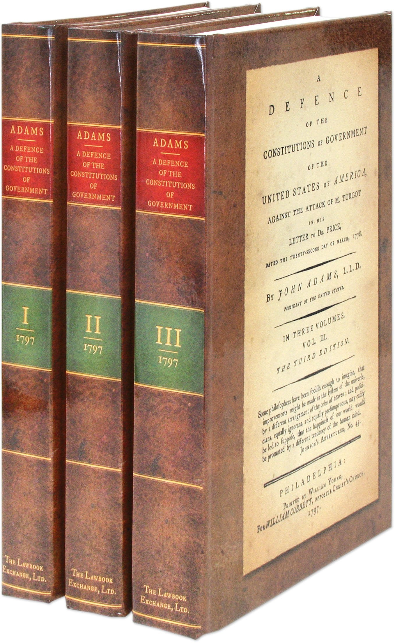 A Defence of the Constitutions of Government of the United States..3 vols.,Used