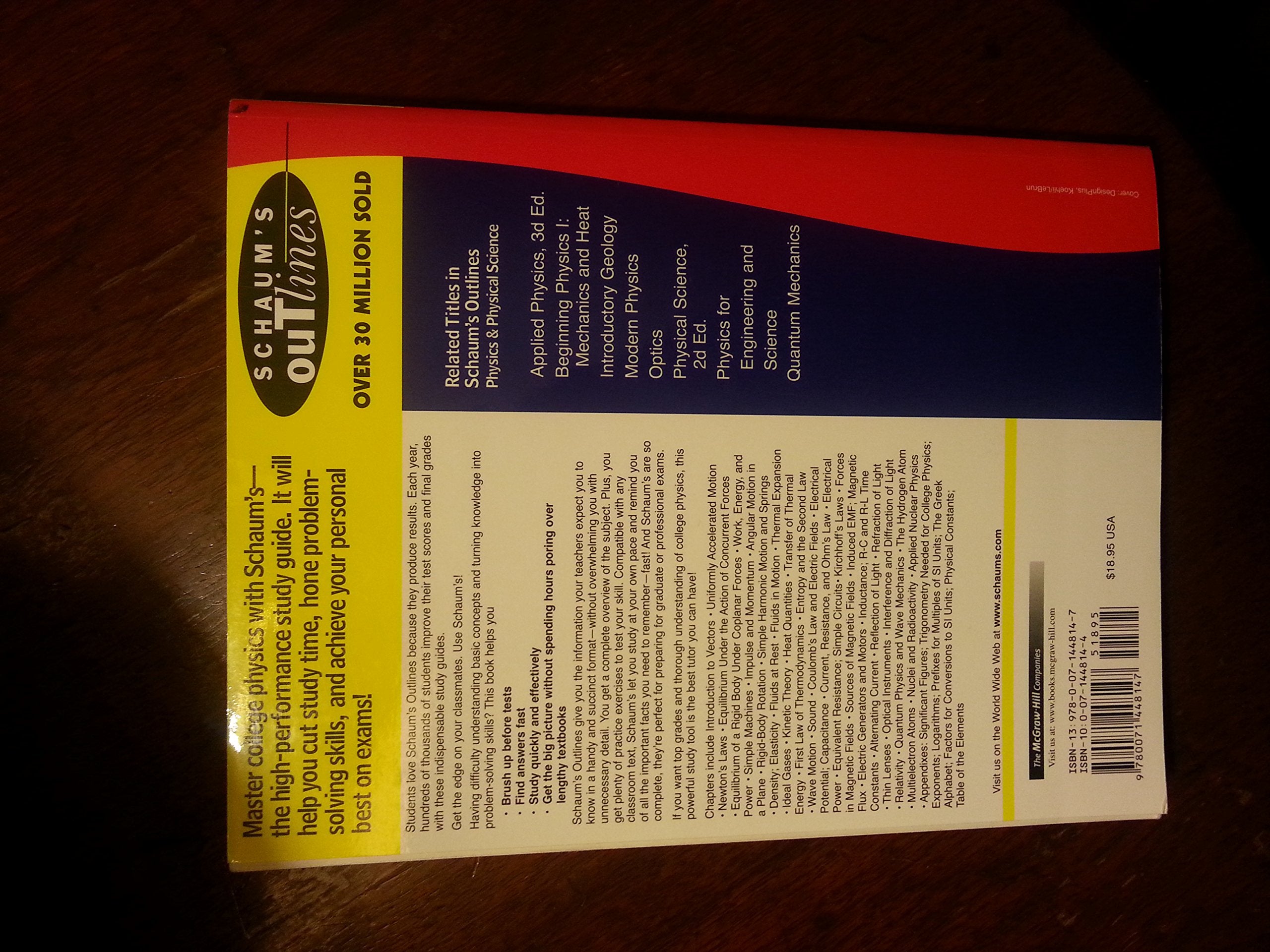 Schaum'S Outline Of College Physics, 10Th Edition (Schaum'S Outline Series),Used