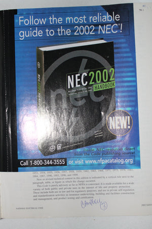 National Electrical Code 2002 (softcover),Used