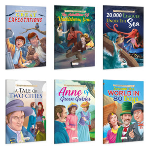 Timeless ChildrenS Adventure Story Books : 20,000 Leagues Under The Sea, The Adventures Of Huckleberry Finn And More - Classic Books For Children, Educational Books For Kids | Pack Of 6 Books