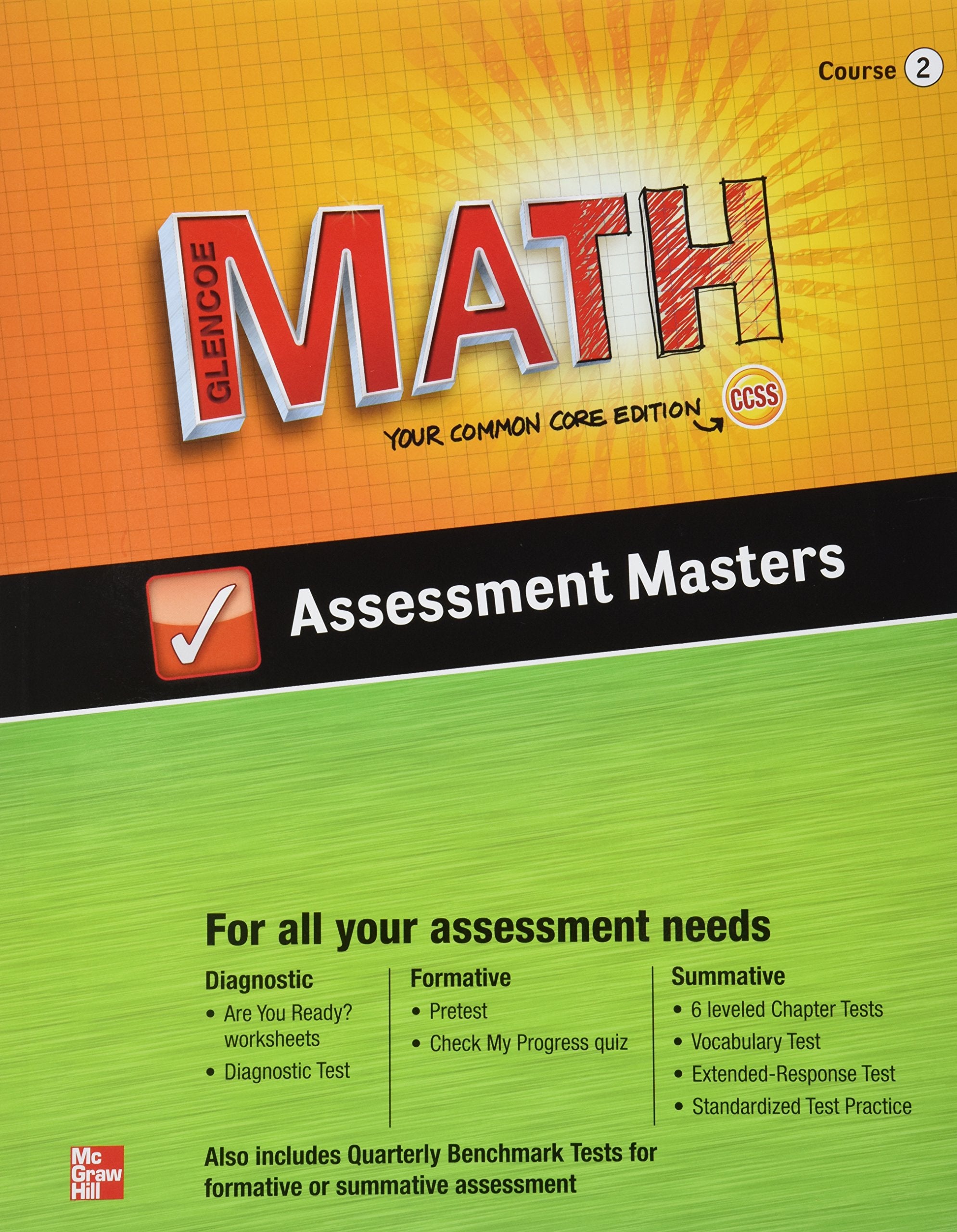 Glencoe Math, Course 2, Assessment Masters (MATH APPLIC & CONN CRSE),New