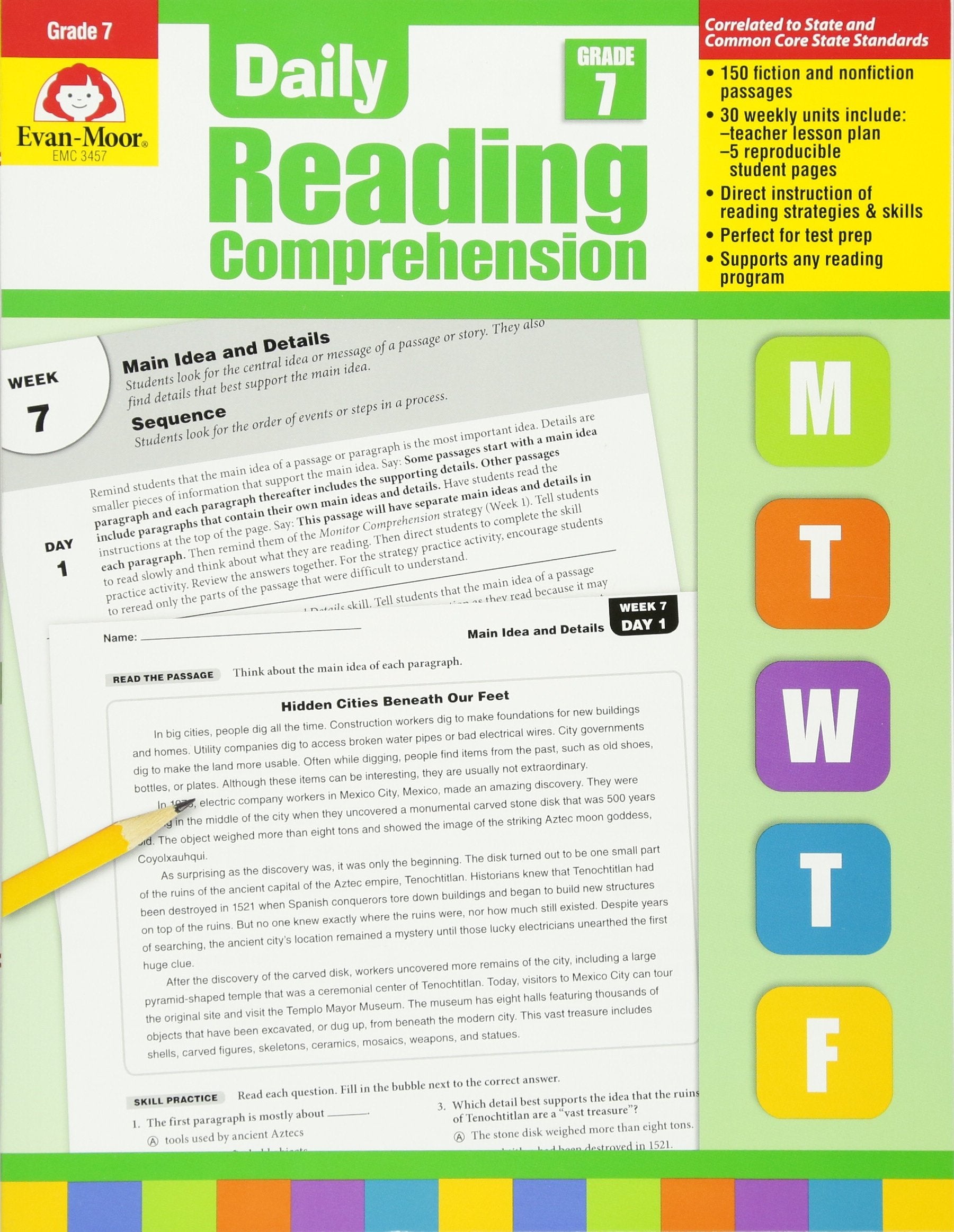 Daily Reading Comprenesion, Grade 7 (Daily Reading Comprehension),Used