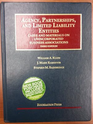 Agency, Partnerships, and Limited Liability Entities: Unincorporated Business Associations, 3d (Interactive Casebook Series),Used