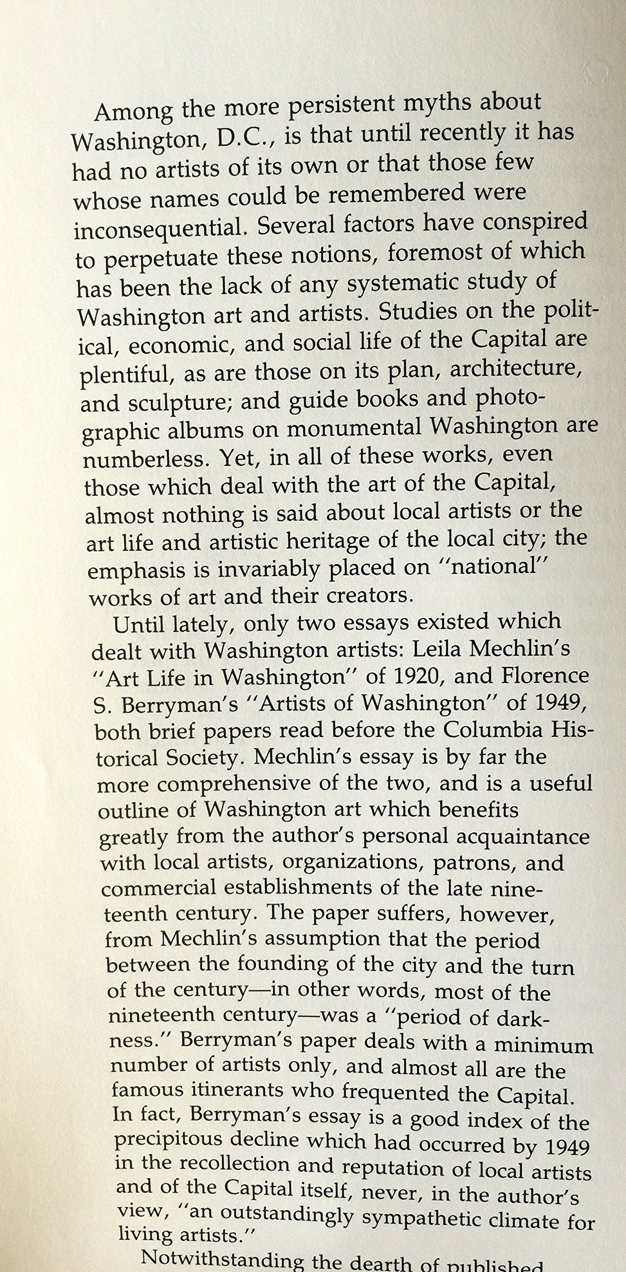 The Capital Image: Painters in Washington, 18001915,Used