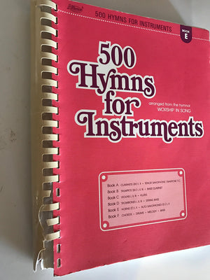 500 Hymns for Instruments: Book A  Bb Clarinet, Tenor Saxophone, Baritone T.C.,Used