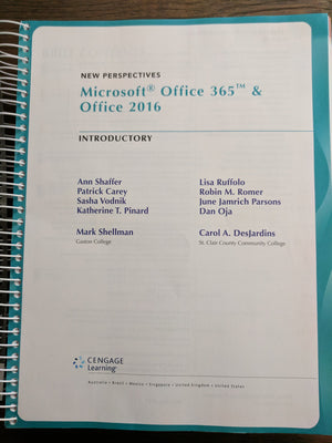 New Perspectives Microsoftoffice 365 & Office 2016: Introductory, Spiral Bound Version,Used