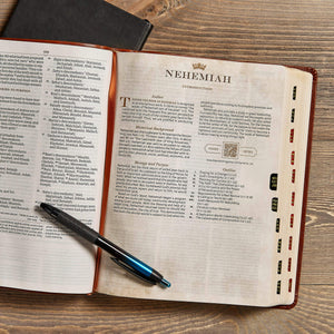 CSB Tony Evans Study Bible, British Tan LeatherTouch, Indexed, Black Letter, Study Notes and Commentary, Articles, Videos, Chart,Used