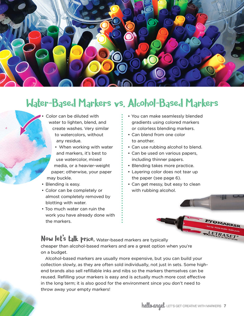Let's Get Creative with Markers: A Creative Workbook for Coloring, Shading, Blending, and Beyond (Design Originals) Beginner's G,Used