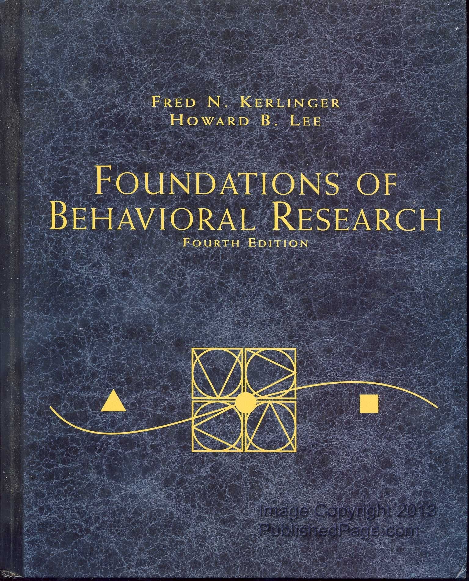 Foundations of Behavioral Research (PSY 200 (300) Quantitative Methods in Psychology),Used