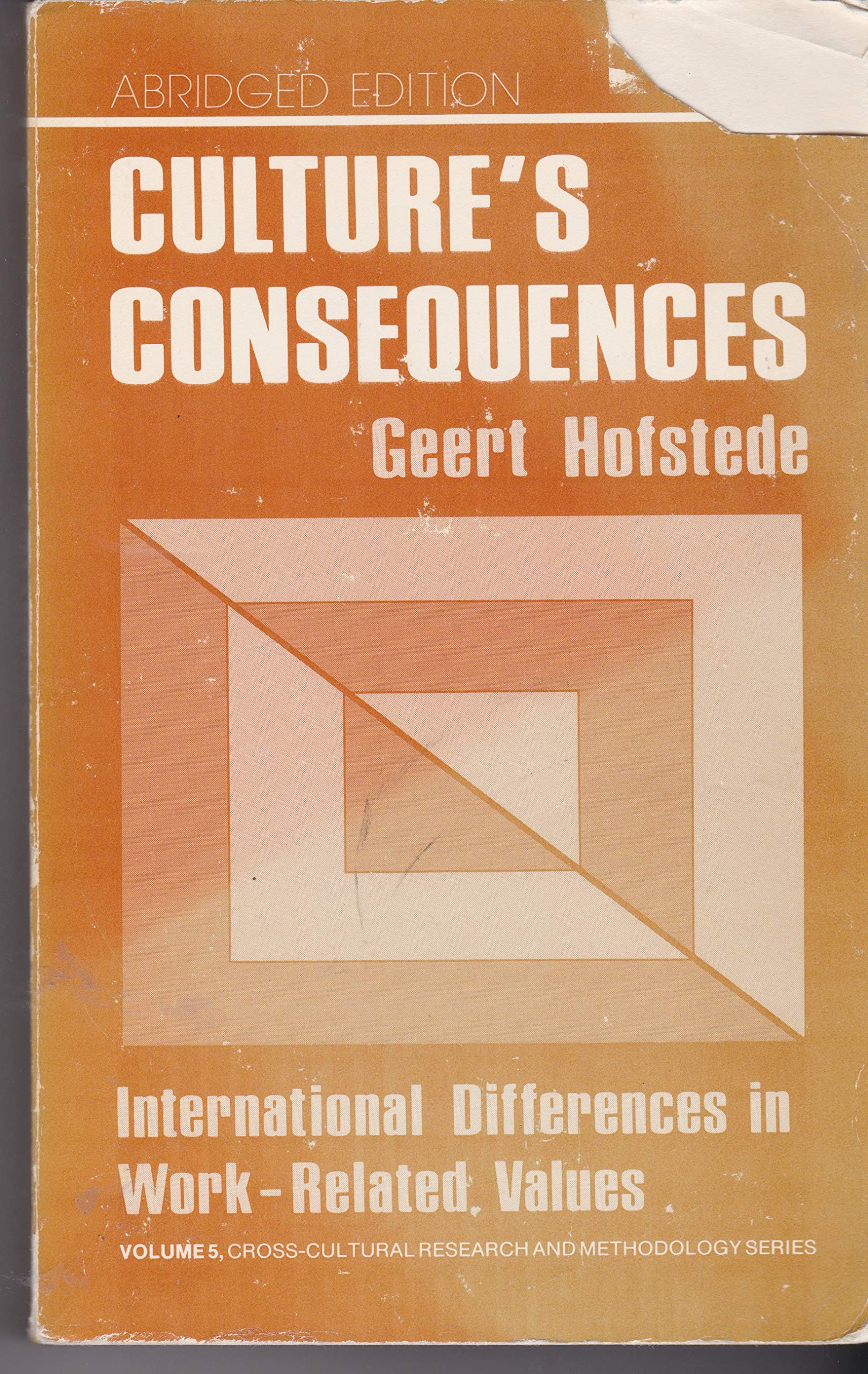 Culture'S Consequences: International Differences In Workrelated Values (Cross Cultural Research And Methodology),New