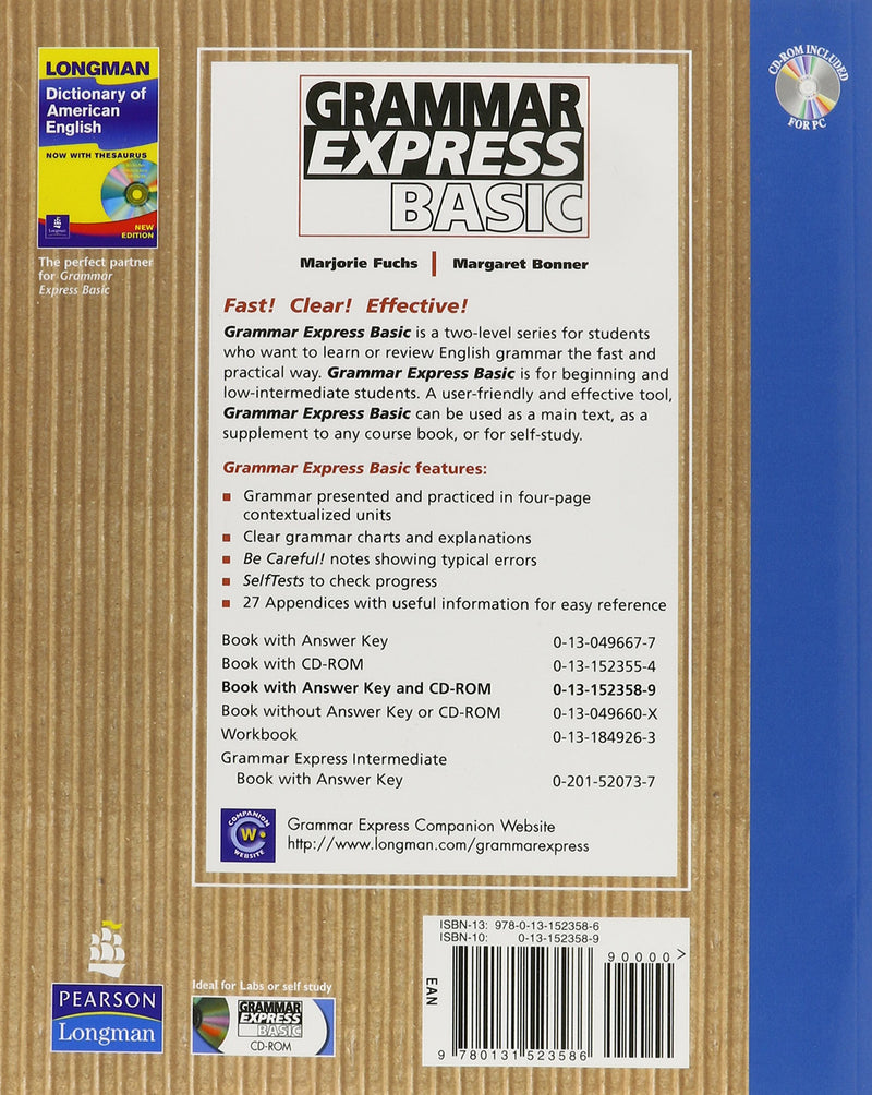 Grammar Express Basic: For SelfStudy and Classroom Use (Student Book with CDROM and Answer Key),Used