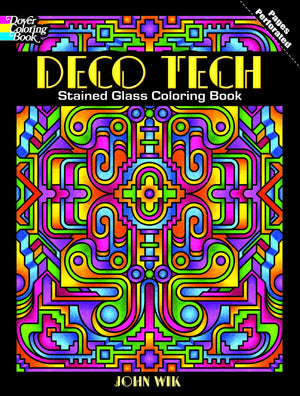 Deco Tech Stained Glass Coloring Book (Dover Design Coloring Books),Used