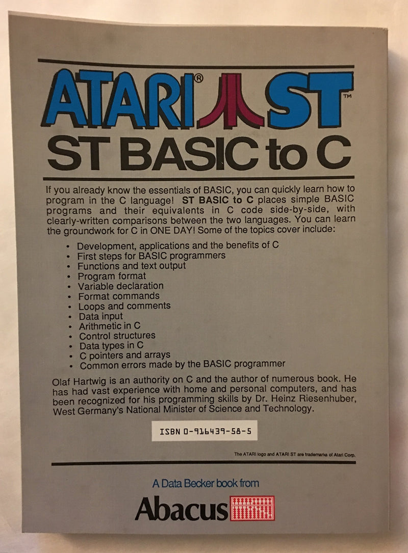 Atari st Basic to C,Used