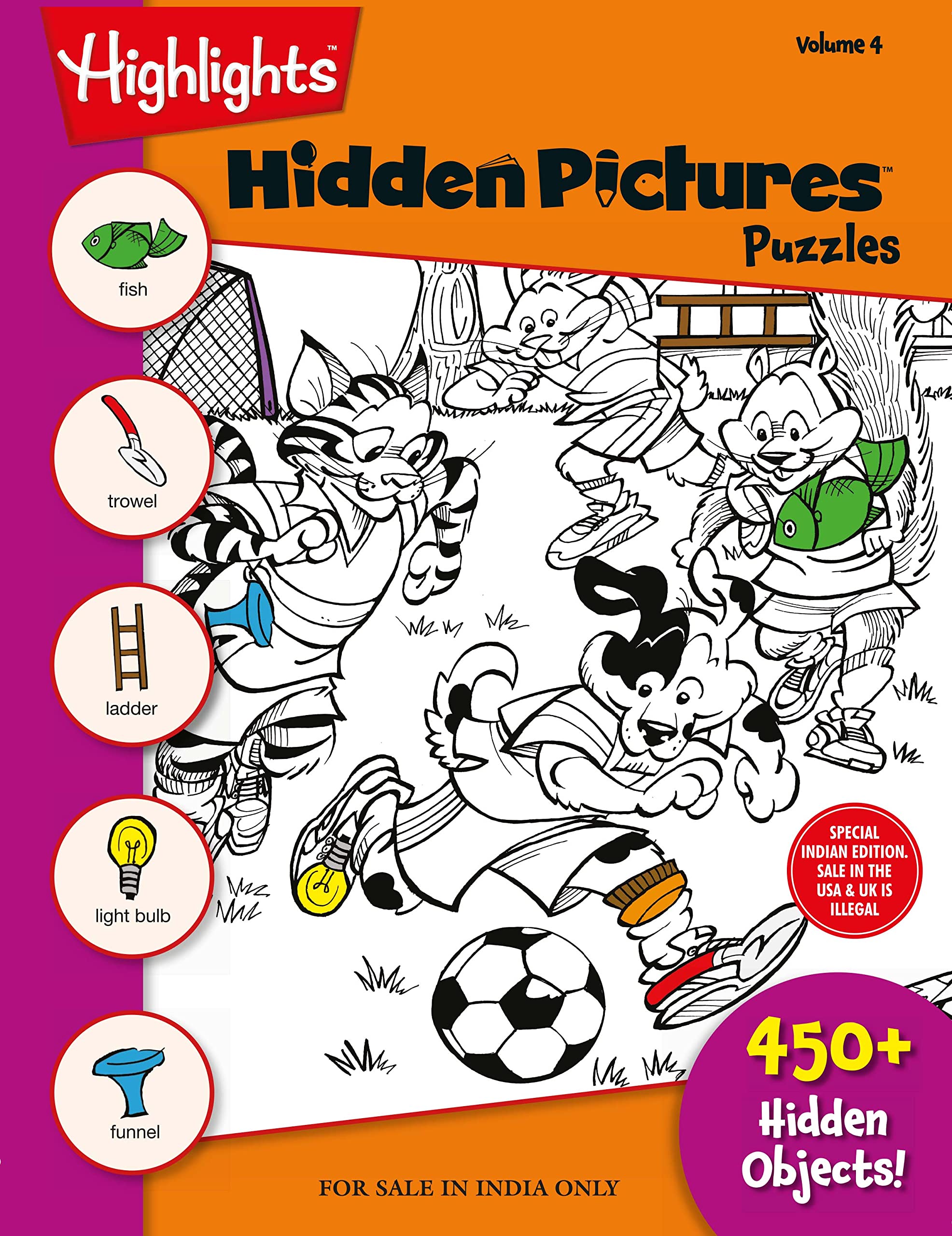 Hidden Pictures Puzzles: 450 Hidden Objects, Above 5 Years Ages Kids, Highlights Animal Characters, Activity Children Book - (Volume 4 Of 5) (English)