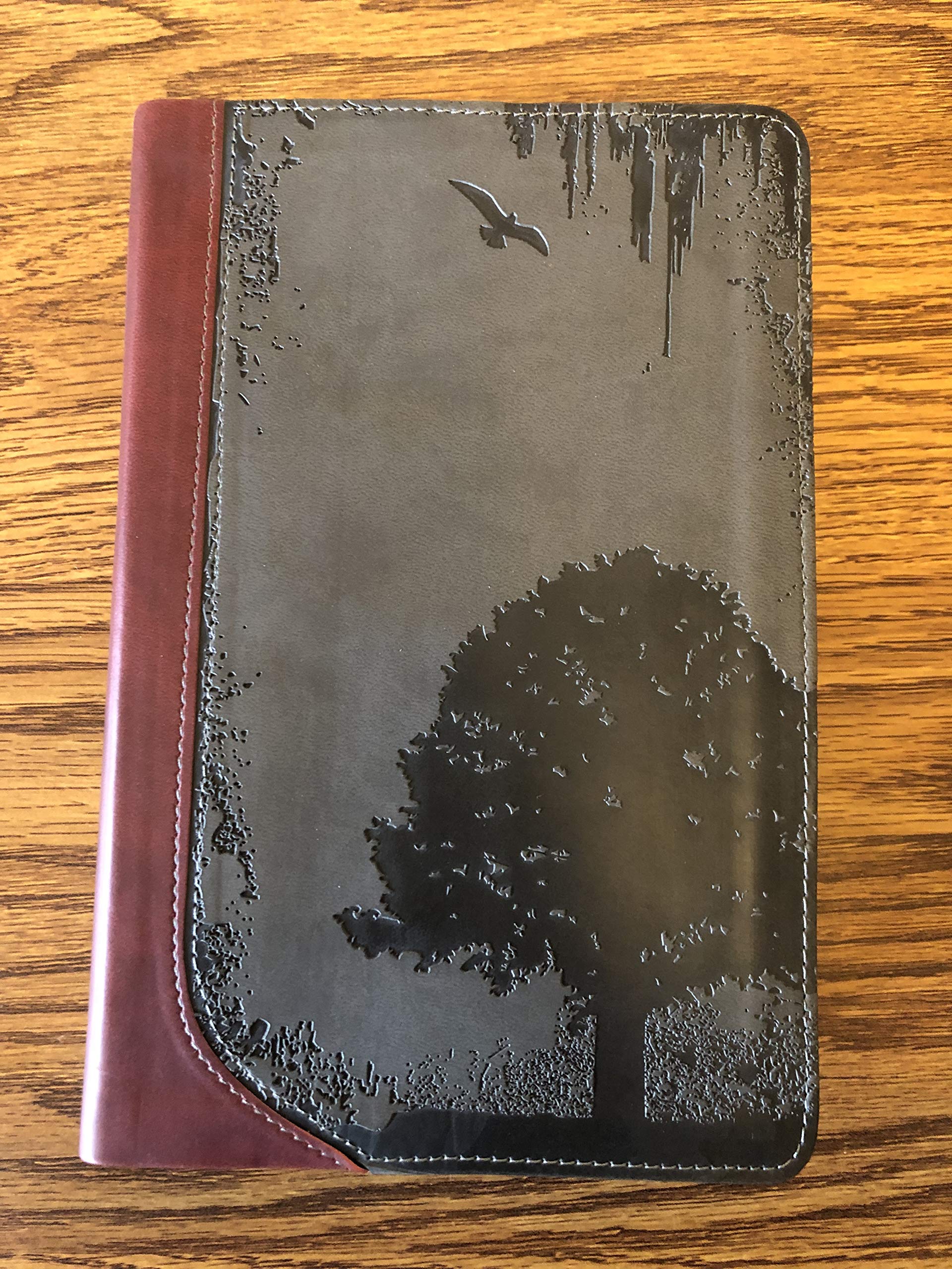 GW God Guy Bible Charcoal/Burgundy, Grunge Tree Design Duravella,Used
