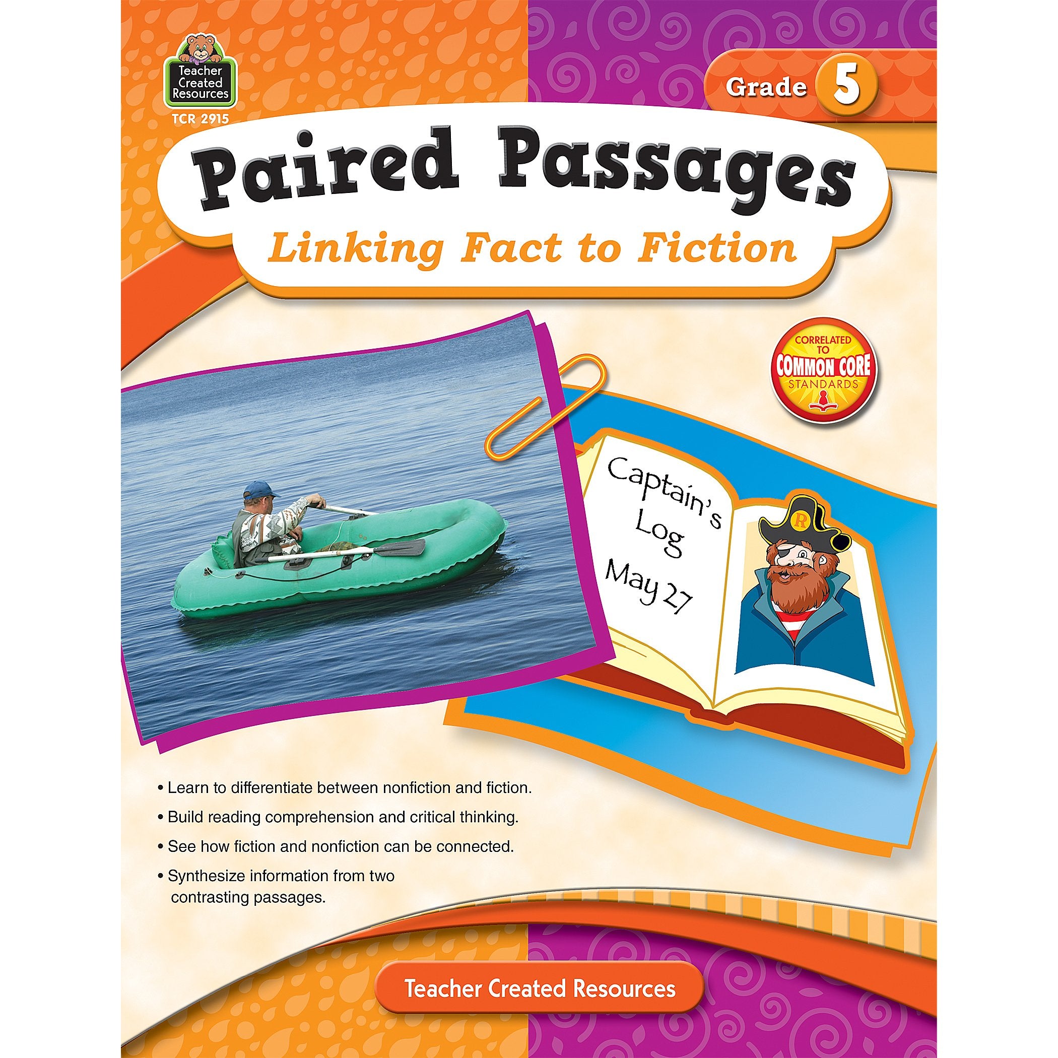 Teacher Created Resources Paired Passages: Linking Fact to Fiction Book, Grade 5,Used