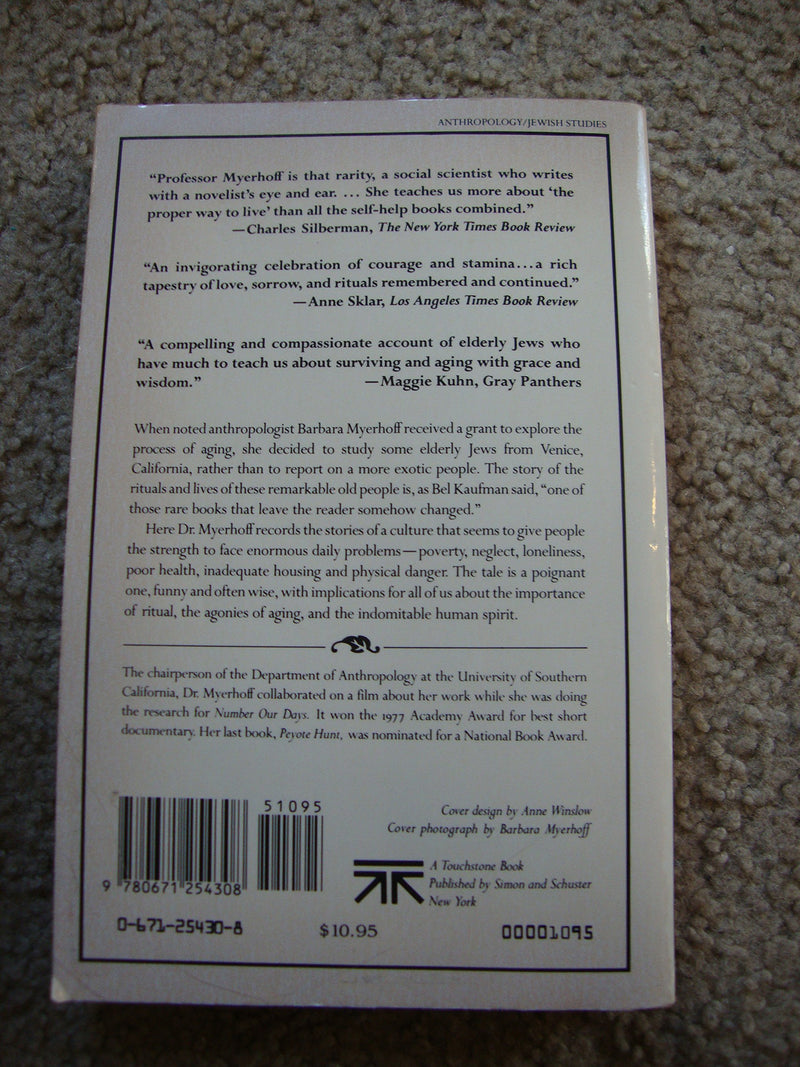 Number Our Days: A Triumph of Continuity and Culture Among Jewish Old People in an Urban Ghetto,Used