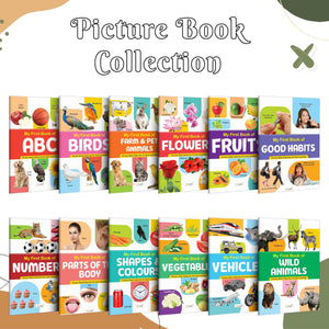 My First Picture Book Collection For Early Learning : With 12 Topics : (Waterproof, Dust-Resistant, Big Fonts, Laminated, Realistic Pictures) Kids Book