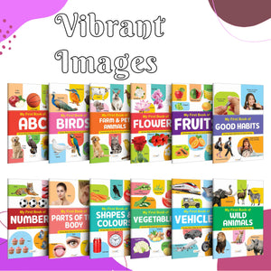 My First Picture Book Collection For Early Learning : With 12 Topics : Abc, Numbers, Fruits, Birds, Flowers, Farm & Pet Animals, Wild Animals, Parts Of The Body, Vegetables And Many More