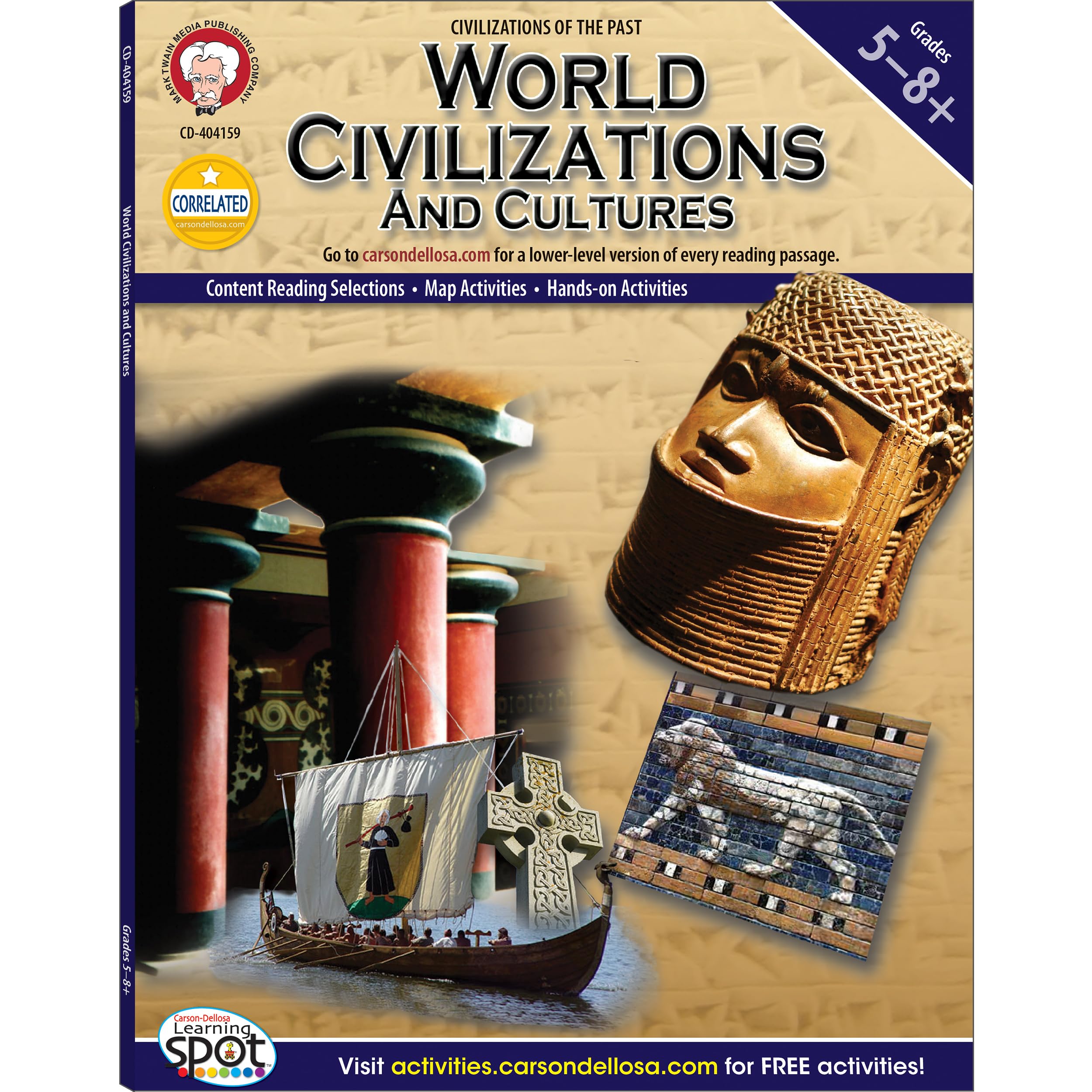 Mark Twain World Civilizations and Cultures World History Workbook, Grades 58, Ancient History and Ancient Civilizations, 5th G,Used